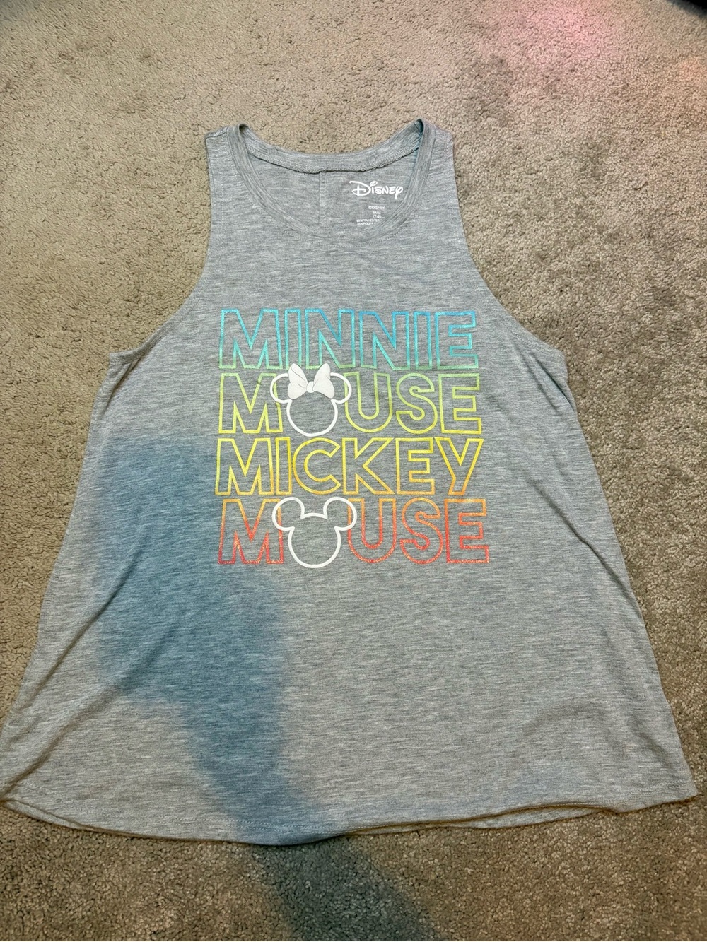 Disney Minnie and Mickey Grey Tank Top